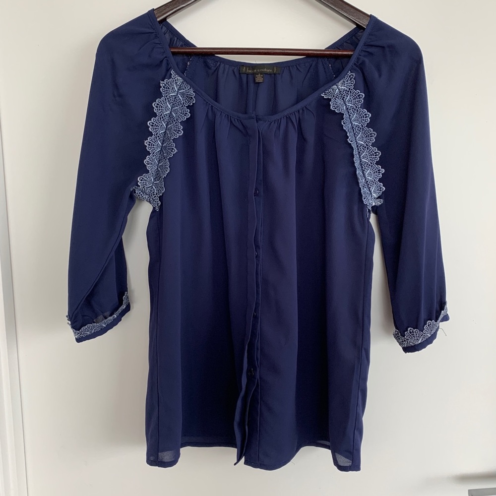 EUC blue Lucca Couture blouse